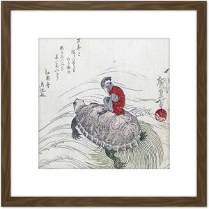 Artery8 Hiroshige Utagawa Monkey Riding Turtle Japan Painting 8X8 Inch Square Wooden Framed Wall Art Print Picture with Mount in Brown Brown Artery8 Hiroshige Utagawa Monkey Riding Turtle Japan Painting 8X8 Inch Square Wooden Framed Wall Art Print Picture with Mount in Brown Brown