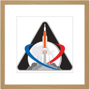 Artery8 Space NASA Artemis 1 Exploration Mission Emblem Badge Patch 8X8 Inch Square Wooden Framed Wall Art Print Picture with Mount in Light Oak Light Oak Artery8 Space NASA Artemis 1 Exploration Mission Emblem Badge Patch 8X8 Inch Square Wooden Framed Wall Art Print Picture with Mount in Light Oak Light Oak
