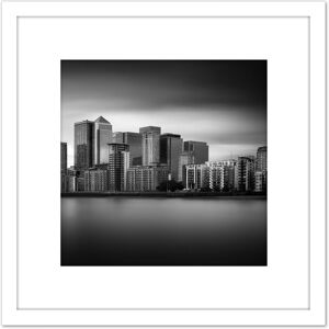 Artery8 Warby City Skyline Canary Wharf London Photo 8X8 Inch Square Wooden Framed Wall Art Print Picture with Mount in White White Artery8 Warby City Skyline Canary Wharf London Photo 8X8 Inch Square Wooden Framed Wall Art Print Picture with Mount in White White
