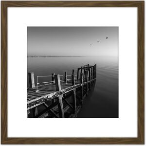 Artery8 Warby Wooden Jetty End Southend on Sea Pier Photo 8X8 Inch Square Wooden Framed Wall Art Print Picture with Mount in Brown Brown Artery8 Warby Wooden Jetty End Southend on Sea Pier Photo 8X8 Inch Square Wooden Framed Wall Art Print Picture with Mount in Brown Brown