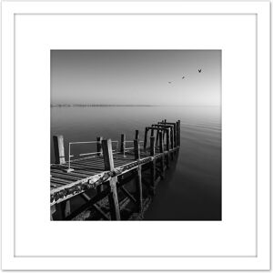 Artery8 Warby Wooden Jetty End Southend on Sea Pier Photo 8X8 Inch Square Wooden Framed Wall Art Print Picture with Mount in White White Artery8 Warby Wooden Jetty End Southend on Sea Pier Photo 8X8 Inch Square Wooden Framed Wall Art Print Picture with Mount in White White