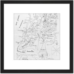 Artery8 Map Van Steenburgh 1794 New York Harbour Chart Plan 8X8 Inch Square Wooden Framed Wall Art Print Picture with Mount in Black Black Artery8 Map Van Steenburgh 1794 New York Harbour Chart Plan 8X8 Inch Square Wooden Framed Wall Art Print Picture with Mount in Black Black