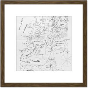 Artery8 Map Van Steenburgh 1794 New York Harbour Chart Plan 8X8 Inch Square Wooden Framed Wall Art Print Picture with Mount in Brown Brown Artery8 Map Van Steenburgh 1794 New York Harbour Chart Plan 8X8 Inch Square Wooden Framed Wall Art Print Picture with Mount in Brown Brown