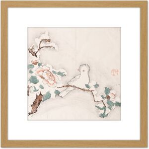 Artery8 Zhengyan Shi Zhu Zhai Bird In Tree Painting 8X8 Inch Square Wooden Framed Wall Art Print Picture with Mount in Light Oak Light Oak Artery8 Zhengyan Shi Zhu Zhai Bird In Tree Painting 8X8 Inch Square Wooden Framed Wall Art Print Picture with Mount in Light Oak Light Oak