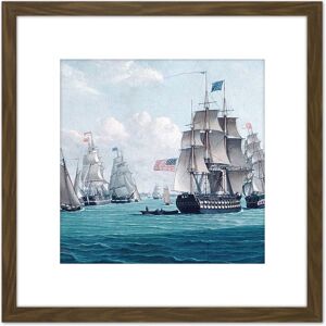 Artery8 Thompson USS Franklin Bay New York Nautical Painting 8X8 Inch Square Wooden Framed Wall Art Print Picture with Mount in Brown Brown Artery8 Thompson USS Franklin Bay New York Nautical Painting 8X8 Inch Square Wooden Framed Wall Art Print Picture with Mount in Brown Brown