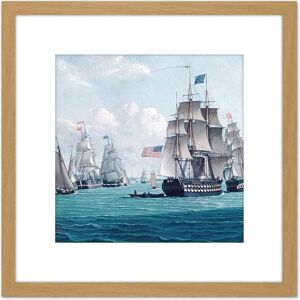 Artery8 Thompson USS Franklin Bay New York Nautical Painting 8X8 Inch Square Wooden Framed Wall Art Print Picture with Mount in Light Oak Light Oak Artery8 Thompson USS Franklin Bay New York Nautical Painting 8X8 Inch Square Wooden Framed Wall Art Print Picture with Mount in Light Oak Light Oak