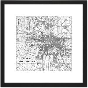 Artery8 Map 1931 Carlisle City England Plan Chart 8X8 Inch Square Wooden Framed Wall Art Print Picture with Mount in Black Black Artery8 Map 1931 Carlisle City England Plan Chart 8X8 Inch Square Wooden Framed Wall Art Print Picture with Mount in Black Black