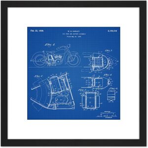 Artery8 Harley Motor Cycle Bike Oil Tank & Battery Assembly 1938 Patent Plan 8X8 Inch Square Wooden Framed Wall Art Print Picture with Mount in Black Black Artery8 Harley Motor Cycle Bike Oil Tank & Battery Assembly 1938 Patent Plan 8X8 Inch Square Wooden Framed Wall Art Print Picture with Mount in Black Black