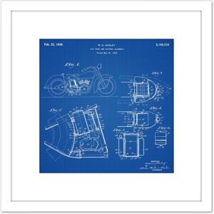 Artery8 Harley Motor Cycle Bike Oil Tank & Battery Assembly 1938 Patent Plan 8X8 Inch Square Wooden Framed Wall Art Print Picture with Mount in White White Artery8 Harley Motor Cycle Bike Oil Tank & Battery Assembly 1938 Patent Plan 8X8 Inch Square Wooden Framed Wall Art Print Picture with Mount in White White