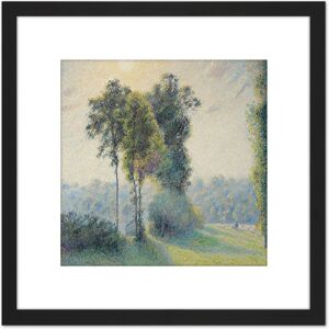 Artery8 Pissarro Landscape Saint Charles Gisors Sunset Painting 8X8 Inch Square Wooden Framed Wall Art Print Picture with Mount in Black Black Artery8 Pissarro Landscape Saint Charles Gisors Sunset Painting 8X8 Inch Square Wooden Framed Wall Art Print Picture with Mount in Black Black