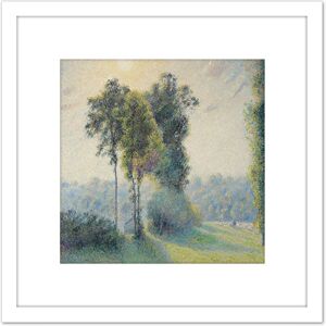 Artery8 Pissarro Landscape Saint Charles Gisors Sunset Painting 8X8 Inch Square Wooden Framed Wall Art Print Picture with Mount in White White Artery8 Pissarro Landscape Saint Charles Gisors Sunset Painting 8X8 Inch Square Wooden Framed Wall Art Print Picture with Mount in White White