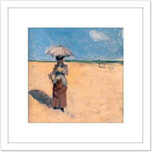 Artery8 Jean Louis Forain Walk In The Sun C1880 Painting 8X8 Inch Square Wooden Framed Wall Art Print Picture with Mount in White White Artery8 Jean Louis Forain Walk In The Sun C1880 Painting 8X8 Inch Square Wooden Framed Wall Art Print Picture with Mount in White White