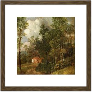 Artery8 Gainsborough River Landscape House Painting 8X8 Inch Square Wooden Framed Wall Art Print Picture with Mount in Brown Brown Artery8 Gainsborough River Landscape House Painting 8X8 Inch Square Wooden Framed Wall Art Print Picture with Mount in Brown Brown