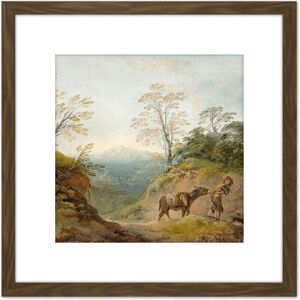 Artery8 Gainsborough Wooded Landscape With Boy Leading Donkey Painting 8X8 Inch Square Wooden Framed Wall Art Print Picture with Mount in Brown Brown Artery8 Gainsborough Wooded Landscape With Boy Leading Donkey Painting 8X8 Inch Square Wooden Framed Wall Art Print Picture with Mount in Brown Brown