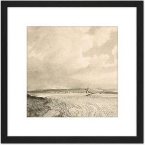 Artery8 David Lucas Cornfields Near Brighton 1846 Painting 8X8 Inch Square Wooden Framed Wall Art Print Picture with Mount in Black Black Artery8 David Lucas Cornfields Near Brighton 1846 Painting 8X8 Inch Square Wooden Framed Wall Art Print Picture with Mount in Black Black