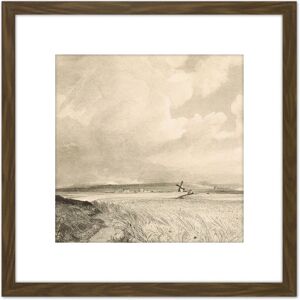 Artery8 David Lucas Cornfields Near Brighton 1846 Painting 8X8 Inch Square Wooden Framed Wall Art Print Picture with Mount in Brown Brown Artery8 David Lucas Cornfields Near Brighton 1846 Painting 8X8 Inch Square Wooden Framed Wall Art Print Picture with Mount in Brown Brown