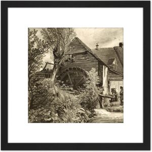 Artery8 David Lucas Gillingham Mill Dorsetshire 1846 Painting 8X8 Inch Square Wooden Framed Wall Art Print Picture with Mount in Black Black Artery8 David Lucas Gillingham Mill Dorsetshire 1846 Painting 8X8 Inch Square Wooden Framed Wall Art Print Picture with Mount in Black Black