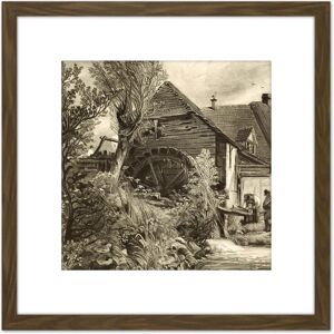 Artery8 David Lucas Gillingham Mill Dorsetshire 1846 Painting 8X8 Inch Square Wooden Framed Wall Art Print Picture with Mount in Brown Brown Artery8 David Lucas Gillingham Mill Dorsetshire 1846 Painting 8X8 Inch Square Wooden Framed Wall Art Print Picture with Mount in Brown Brown