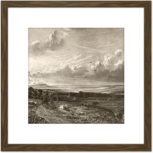 Artery8 David Lucas Hampstead Heath Harrow In Distance Painting 8X8 Inch Square Wooden Framed Wall Art Print Picture with Mount in Brown Brown Artery8 David Lucas Hampstead Heath Harrow In Distance Painting 8X8 Inch Square Wooden Framed Wall Art Print Picture with Mount in Brown Brown