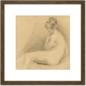 Artery8 John Constable Academy Study 1820 Painting 8X8 Inch Square Wooden Framed Wall Art Print Picture with Mount in Brown Brown Artery8 John Constable Academy Study 1820 Painting 8X8 Inch Square Wooden Framed Wall Art Print Picture with Mount in Brown Brown