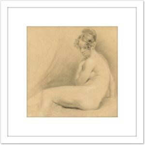 Artery8 John Constable Academy Study 1820 Painting 8X8 Inch Square Wooden Framed Wall Art Print Picture with Mount in White White Artery8 John Constable Academy Study 1820 Painting 8X8 Inch Square Wooden Framed Wall Art Print Picture with Mount in White White