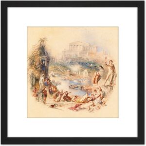 Artery8 Turner Garden Illustration Thomas Moores Epicurean Painting 8X8 Inch Square Wooden Framed Wall Art Print Picture with Mount in Black Black Artery8 Turner Garden Illustration Thomas Moores Epicurean Painting 8X8 Inch Square Wooden Framed Wall Art Print Picture with Mount in Black Black