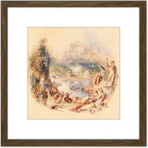 Artery8 Turner Garden Illustration Thomas Moores Epicurean Painting 8X8 Inch Square Wooden Framed Wall Art Print Picture with Mount in Brown Brown Artery8 Turner Garden Illustration Thomas Moores Epicurean Painting 8X8 Inch Square Wooden Framed Wall Art Print Picture with Mount in Brown Brown