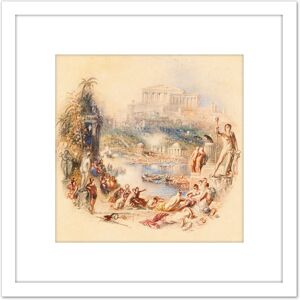 Artery8 Turner Garden Illustration Thomas Moores Epicurean Painting 8X8 Inch Square Wooden Framed Wall Art Print Picture with Mount in White White Artery8 Turner Garden Illustration Thomas Moores Epicurean Painting 8X8 Inch Square Wooden Framed Wall Art Print Picture with Mount in White White