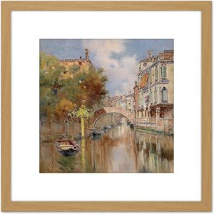 Artery8 Reyna Manescau View Canal Venice Bridge Painting 8X8 Inch Square Wooden Framed Wall Art Print Picture with Mount in Light Oak Light Oak Artery8 Reyna Manescau View Canal Venice Bridge Painting 8X8 Inch Square Wooden Framed Wall Art Print Picture with Mount in Light Oak Light Oak