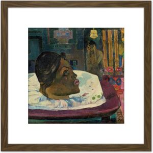 Artery8 Gauguin Arii Matamoe Royal End Tahiti Painting 8X8 Inch Square Wooden Framed Wall Art Print Picture with Mount in Brown Brown Artery8 Gauguin Arii Matamoe Royal End Tahiti Painting 8X8 Inch Square Wooden Framed Wall Art Print Picture with Mount in Brown Brown