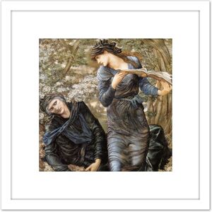 Artery8 Jones Beguiling Merlin Lady Lake Arthur Painting 8X8 Inch Square Wooden Framed Wall Art Print Picture with Mount in White White Artery8 Jones Beguiling Merlin Lady Lake Arthur Painting 8X8 Inch Square Wooden Framed Wall Art Print Picture with Mount in White White
