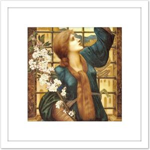 Artery8 Burne Jones Hope Woman Flowers Painting 8X8 Inch Square Wooden Framed Wall Art Print Picture with Mount in White White Artery8 Burne Jones Hope Woman Flowers Painting 8X8 Inch Square Wooden Framed Wall Art Print Picture with Mount in White White
