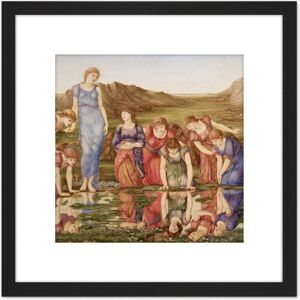 Artery8 Burne Jones The Mirror Of Venus Painting 8X8 Inch Square Wooden Framed Wall Art Print Picture with Mount in Black Black Artery8 Burne Jones The Mirror Of Venus Painting 8X8 Inch Square Wooden Framed Wall Art Print Picture with Mount in Black Black