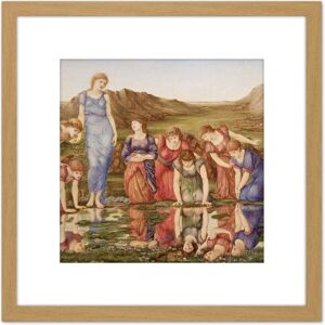 Artery8 Burne Jones The Mirror Of Venus Painting 8X8 Inch Square Wooden Framed Wall Art Print Picture with Mount in Light Oak Light Oak Artery8 Burne Jones The Mirror Of Venus Painting 8X8 Inch Square Wooden Framed Wall Art Print Picture with Mount in Light Oak Light Oak