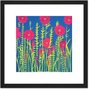 Artery8 Meadow Wild Flowers Floral Painting Yellow Blue Purple Pink Green Square Wooden Framed Wall Art Print Picture 8X8 Inch in Black Black Artery8 Meadow Wild Flowers Floral Painting Yellow Blue Purple Pink Green Square Wooden Framed Wall Art Print Picture 8X8 Inch in Black Black