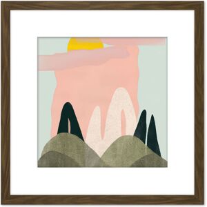 Artery8 Summer Landscape Sunny Abstract Boho Pastel Pink Blue Watercolour Painting Square Wooden Framed Wall Art Print Picture 8X8 Inch in Brown Brown Artery8 Summer Landscape Sunny Abstract Boho Pastel Pink Blue Watercolour Painting Square Wooden Framed Wall Art Print Picture 8X8 Inch in Brown Brown