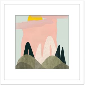 Artery8 Summer Landscape Sunny Abstract Boho Pastel Pink Blue Watercolour Painting Square Wooden Framed Wall Art Print Picture 8X8 Inch in White White Artery8 Summer Landscape Sunny Abstract Boho Pastel Pink Blue Watercolour Painting Square Wooden Framed Wall Art Print Picture 8X8 Inch in White White
