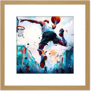 Artery8 City Basketball Slam Dunk Sport Splatter Watercolour Painting Teal Orange Square Wooden Framed Wall Art Print Picture 8X8 Inch in Light Oak Light Oak Artery8 City Basketball Slam Dunk Sport Splatter Watercolour Painting Teal Orange Square Wooden Framed Wall Art Print Picture 8X8 Inch in Light Oak Light Oak