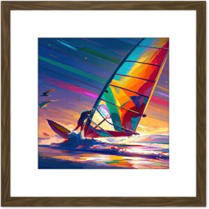 Artery8 Windsurfer Windsurfing Retro Vibrant Multicoloured Bright Watercolour Water Sport Square Wooden Framed Wall Art Print Picture 8X8 Inch Brown Artery8 Windsurfer Windsurfing Retro Vibrant Multicoloured Bright Watercolour Water Sport Square Wooden Framed Wall Art Print Picture 8X8 Inch Brown