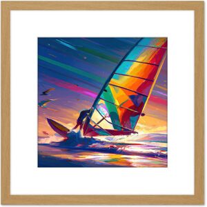 Artery8 Windsurfer Windsurfing Retro Vibrant Multicoloured Bright Watercolour Water Sport Square Wooden Framed Wall Art Print Picture 8X8 Inch Light Oak Artery8 Windsurfer Windsurfing Retro Vibrant Multicoloured Bright Watercolour Water Sport Square Wooden Framed Wall Art Print Picture 8X8 Inch Light Oak