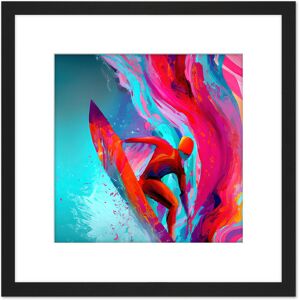 Artery8 Surfer Riding Wave Sea Abstract Vibrant Bright Watercolour Surfing Pink Turquoise Water Sport Square Wooden Framed Wall Art Print Picture 8X8 Black Artery8 Surfer Riding Wave Sea Abstract Vibrant Bright Watercolour Surfing Pink Turquoise Water Sport Square Wooden Framed Wall Art Print Picture 8X8 Black