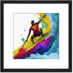 Artery8 Surfer Cutback In Motion Vibrant Abstract Multicoloured Watercolour Painting Surfing Water Sport Square Wooden Framed Wall Art Print Picture Black Artery8 Surfer Cutback In Motion Vibrant Abstract Multicoloured Watercolour Painting Surfing Water Sport Square Wooden Framed Wall Art Print Picture Black