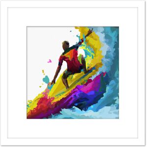 Artery8 Surfer Cutback In Motion Vibrant Abstract Multicoloured Watercolour Painting Surfing Water Sport Square Wooden Framed Wall Art Print Picture White Artery8 Surfer Cutback In Motion Vibrant Abstract Multicoloured Watercolour Painting Surfing Water Sport Square Wooden Framed Wall Art Print Picture White