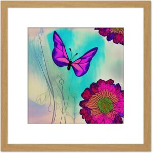 Artery8 Bright Colourful Purple Emperor Butterfly w/ Vibrant Chrysanthemum Flowers Garden Nature Square Wooden Framed Wall Art Print Picture 8X8 Inch Light Oak Artery8 Bright Colourful Purple Emperor Butterfly w/ Vibrant Chrysanthemum Flowers Garden Nature Square Wooden Framed Wall Art Print Picture 8X8 Inch Light Oak