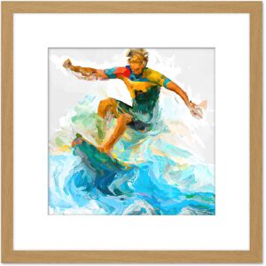 Artery8 Surfer Surfing Riding Point Break Wave Water Sport Sea Oil Painting Square Wooden Framed Wall Art Print Picture 8X8 Inch in Light Oak Light Oak Artery8 Surfer Surfing Riding Point Break Wave Water Sport Sea Oil Painting Square Wooden Framed Wall Art Print Picture 8X8 Inch in Light Oak Light Oak
