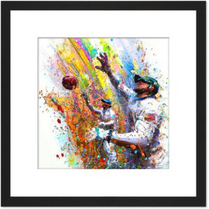 Artery8 Vibrant Cricket Fielders Sports Ball Oil Splatter Painting Square Wooden Framed Wall Art Print Picture 8X8 Inch in Black Black Artery8 Vibrant Cricket Fielders Sports Ball Oil Splatter Painting Square Wooden Framed Wall Art Print Picture 8X8 Inch in Black Black