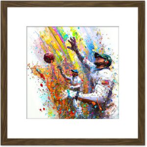 Artery8 Vibrant Cricket Fielders Sports Ball Oil Splatter Painting Square Wooden Framed Wall Art Print Picture 8X8 Inch in Brown Brown Artery8 Vibrant Cricket Fielders Sports Ball Oil Splatter Painting Square Wooden Framed Wall Art Print Picture 8X8 Inch in Brown Brown
