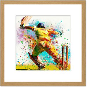Artery8 Cricket Batsman Wicket Sports Colourful Splatter Painting Square Wooden Framed Wall Art Print Picture 8X8 Inch in Light Oak Light Oak Artery8 Cricket Batsman Wicket Sports Colourful Splatter Painting Square Wooden Framed Wall Art Print Picture 8X8 Inch in Light Oak Light Oak