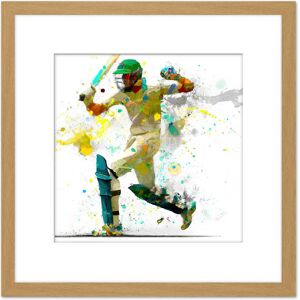 Artery8 Sports Cricket Batsman Motion Throw Splatter Oil Painting Square Wooden Framed Wall Art Print Picture 8X8 Inch in Light Oak Light Oak Artery8 Sports Cricket Batsman Motion Throw Splatter Oil Painting Square Wooden Framed Wall Art Print Picture 8X8 Inch in Light Oak Light Oak