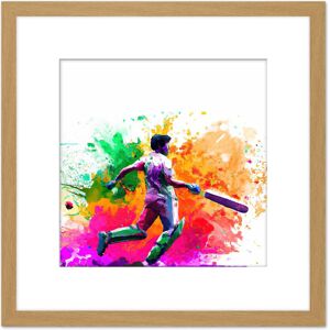 Artery8 Indian Cricket Batsman Sports Colour Burst Splatter Orange Pink Painting Square Wooden Framed Wall Art Print Picture 8X8 Inch in Light Oak Light Oak Artery8 Indian Cricket Batsman Sports Colour Burst Splatter Orange Pink Painting Square Wooden Framed Wall Art Print Picture 8X8 Inch in Light Oak Light Oak
